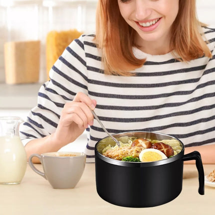 1200ml Microwaveable Ramen Bowl Black Large Capacity Instant Noodle Cooker