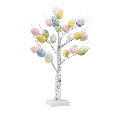 Easter LED Pre-Lit Birch Twig Tree Party Decoration with 24 Eggs