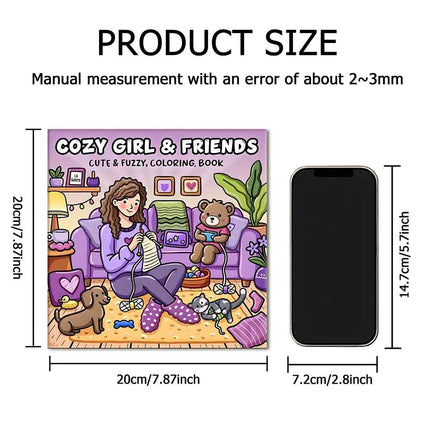 Cozy Girl & Friends Adult Coloring Book – Bold & Easy Patterns for Stress Relief