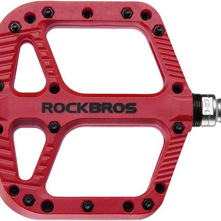 ROCKBROS Nylon Composite MTB Pedals, 9/16" Bearing, Wide Flat Platform