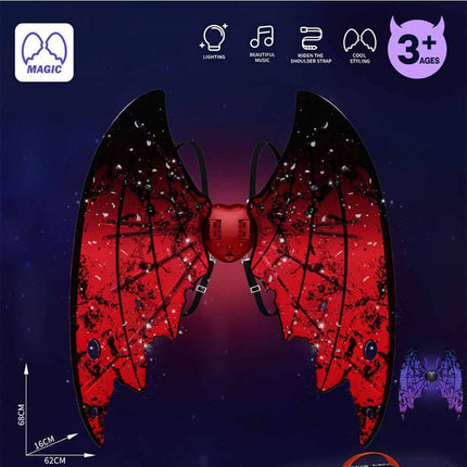 LED Light Up Butterfly Fairy Wings with Music for Girls Women