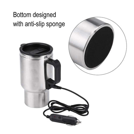 12V Car Heating Kettle Stainless Steel Electric Coffee Tea Mug Pot Bottle