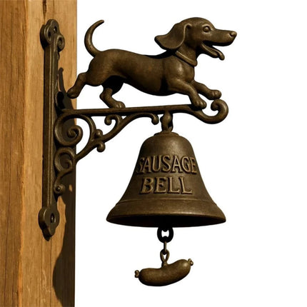 Vintage Resin Sausage Dog Doorbell Rustic Outdoor Dinner Welcome Bell