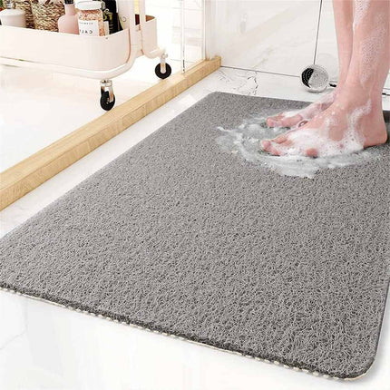 Grey Loofah Shower Mat Non-Slip Quick Dry Bath Mat 60x40cm