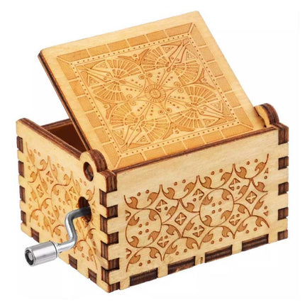 Hand Cranked You Are My Sunshine Music Box Black Engraved Gift