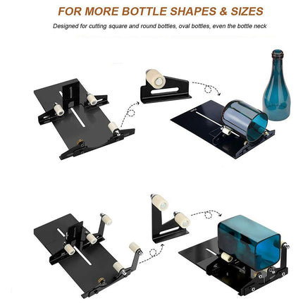 Glass Bottle Cutter Kit Adjustable Sizes 5 Wheels Round Cutting Tool