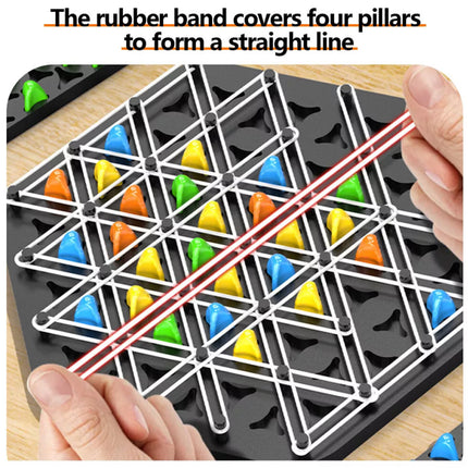 Triggle Chain Triangle Chess Game Rubber Band Board Game for Adults