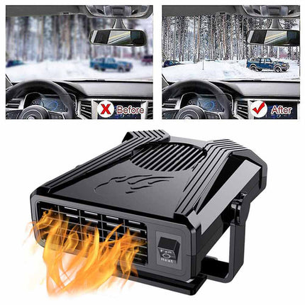 Portable 12V 150W Electric Car Heater, Cooling Fan & Defogger/Defroster