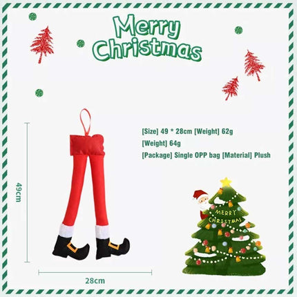 Christmas Santa Elf Legs Car Hanging Decor Stuffed Xmas Ornament Auto Truck