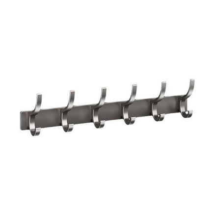 6 Hook Aluminum Wall Mount Hanger Coat Clothes Key Holder Door Rack