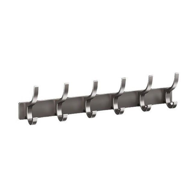 6 Hook Aluminum Wall Mount Hanger Coat Clothes Key Holder Door Rack