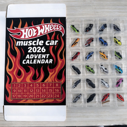 2026 Advent Calendar 24 Days 2D Muscle Toy Car Acrylic Trim Set