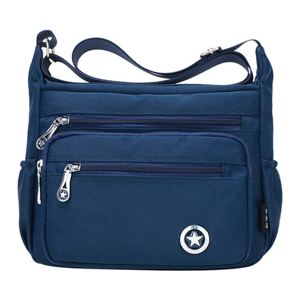 Canvas Messenger Bag Women Multi Pockets Cross Body Shoulder Handbag