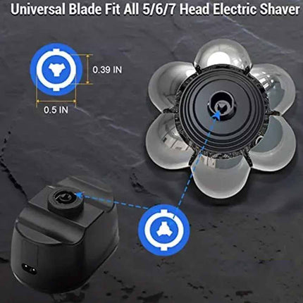 7D Electric Shaver Replacement Heads Men 7 Blade Floating Washable Razor