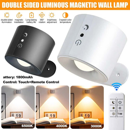 Rechargeable LED Magnetic Wall Mounted Night Lamp with Remote