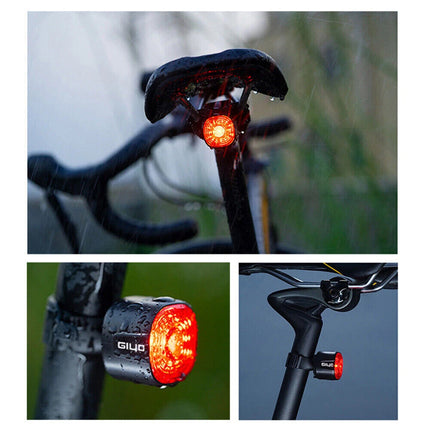 Mountain Bike LED Brake Tail Light, USB Rechargeable Rear Bicycle Light