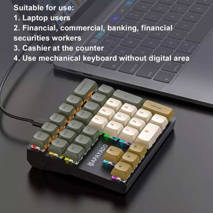 K33 RGB Mini Keyboard 33 Key Left Hand PBT Keycaps Plug Play Keypad
