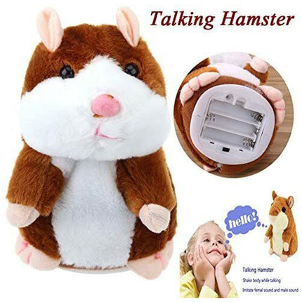 16cm Talking Hamster Plush Toy, Repeats What You Say, Mimicry Pet Toy