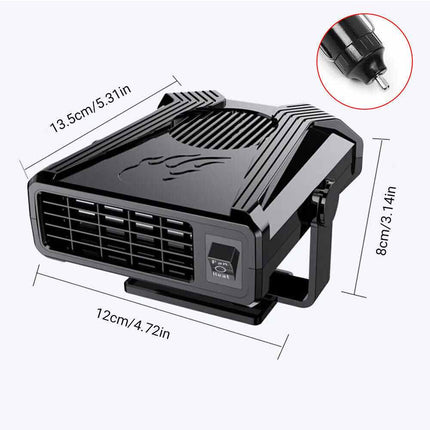 Portable 12V 150W Electric Car Heater, Cooling Fan & Defogger/Defroster