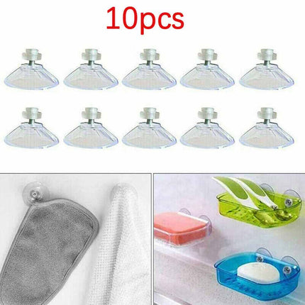 10PCS Strong Suction Cups M4 Screw Rod Knurled Hook Clear Glass Kitchen