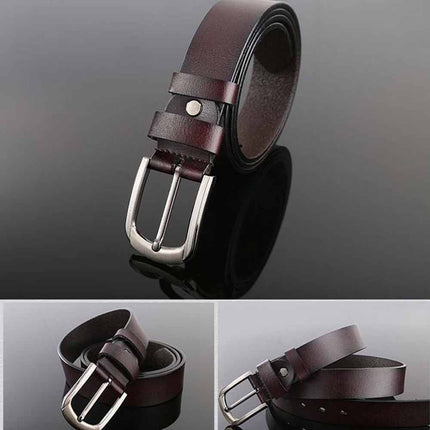 Men's Genuine Full Grain Leather Casual Belt 125cm Top Quality