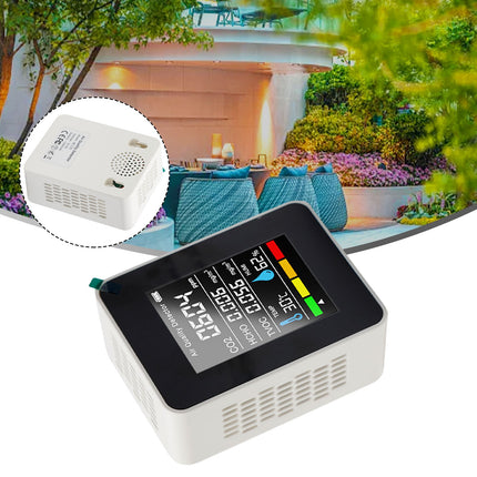 USB Rechargeable 5 in 1 Air Quality Monitor CO2 TVOC HCHO Temp Humidity