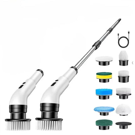 9 in 1 Electric Spin Scrubber Cordless Cleaning Brush Bathroom Power Scrubber