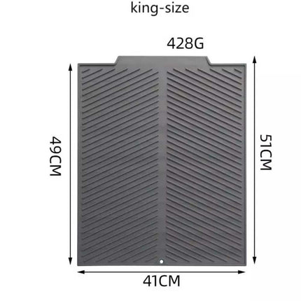 Kitchen Silicone Dish Drying Mat, Grey Draining Tray for Sink