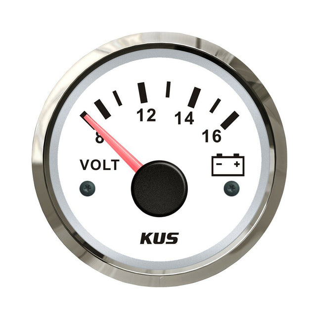 KUS Marine Voltmeter 8 16V 52mm Boat Battery Gauge Car Truck RV