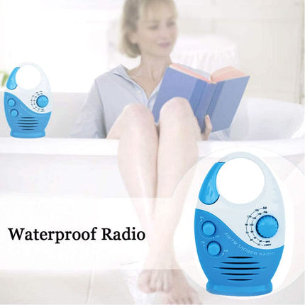 Portable Waterproof AM FM Radio Shower Hanging Bathroom Music Radio