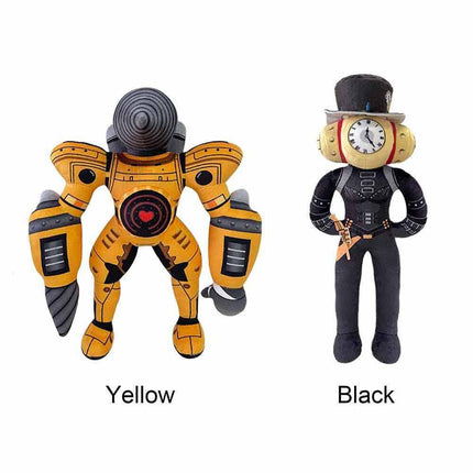 30cm Titan Drill Man & Clockman Plush Toy Set, Soft Stuffed Dolls Gift