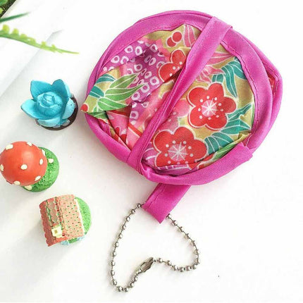 20pcs Art Nylon Hand Fans Round Folding Flying Disk Outdoor