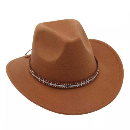 Western Cowboy Hat Women Men Wild West Hats Cowgirl Wide Brim Cap