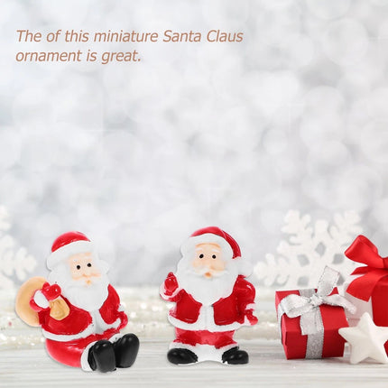 12Pcs Random Santa Mini Figurines Christmas Ornaments Indoor Decor