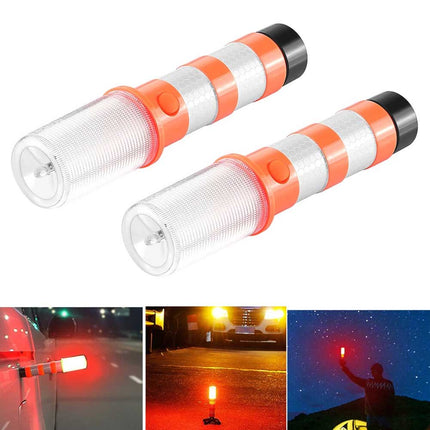 2PCS LED Car Emergency Warning Light, Roadside Safety Flash Flare Strobe
