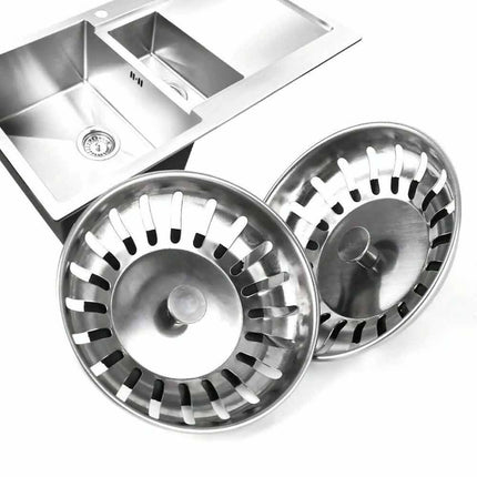 2 Pack Stainless Steel Kitchen Sink Drain Strainer Waste Plug Stopper