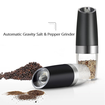 Electric Pepper Mill & Salt Grinder, Gravity Automatic Battery LED