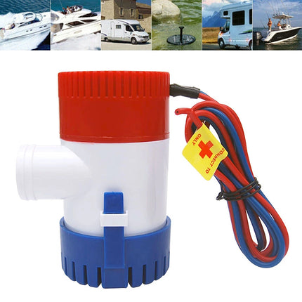12V 1100GPH Marine Bilge Pump Electric Submersible Water Pump Boat Yacht