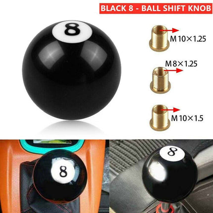 Manual Car Gear Shifter Knob, Billiard Ball Style with 3 Adapters