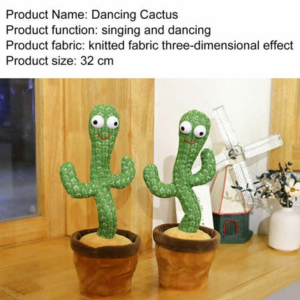 Talking Dancing Cactus Toy, Record & Repeat Sound, Kawaii Plush Doll Gift