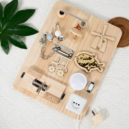 Montessori Busy Board for Toddlers – Sensory Fidget Toy ADHD Gift