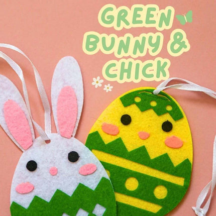 24PCS Hanging Easter Felt Eggs Decoration Set with Chicks & Bunny Home Decor