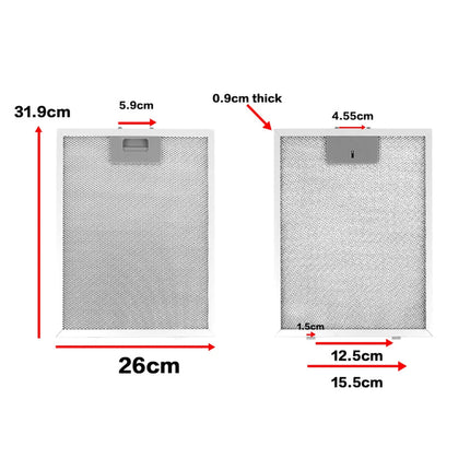 2PCS 320x260mm Cooker Hood Grease Filter Metal Mesh Kitchen Extractor Fan