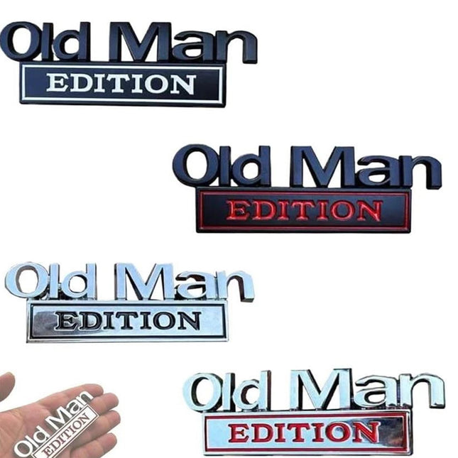 2pcs Old Man Edition 3D Emblem Sticker Badge Fender Decals for Car Truck