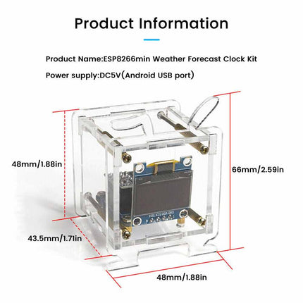 DIY Electronic OLED Mini Clock Kit with Shell Soldering Project