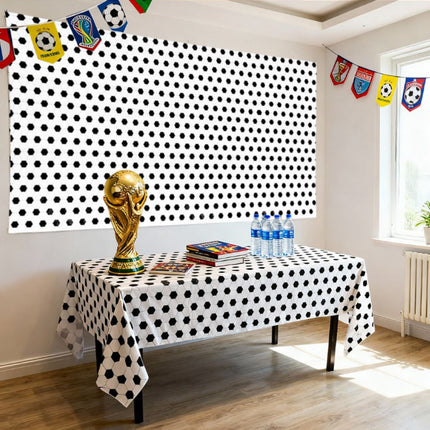 2-Pack Soccer Theme Disposable Tablecloth for Party Background Cover