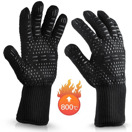 2x 1472°F Heat Resistant Oven Gloves 35cm BBQ Silicone Kitchen Mitts