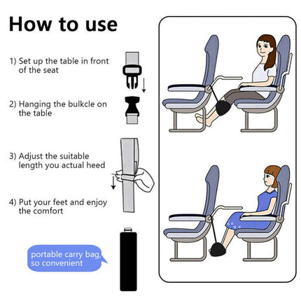 Portable Travel Foot Rest, Airplane Flight Leg Pillow Foam Cushion Sling
