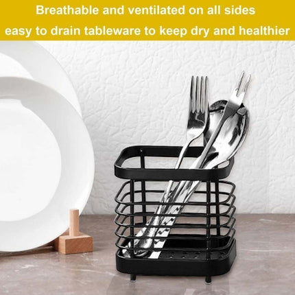 Stainless Steel Cutlery Holder & Kitchen Utensil Drainer Caddy Sink Tidy Stand