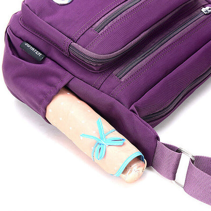 Canvas Messenger Bag Women Multi Pockets Cross Body Shoulder Handbag